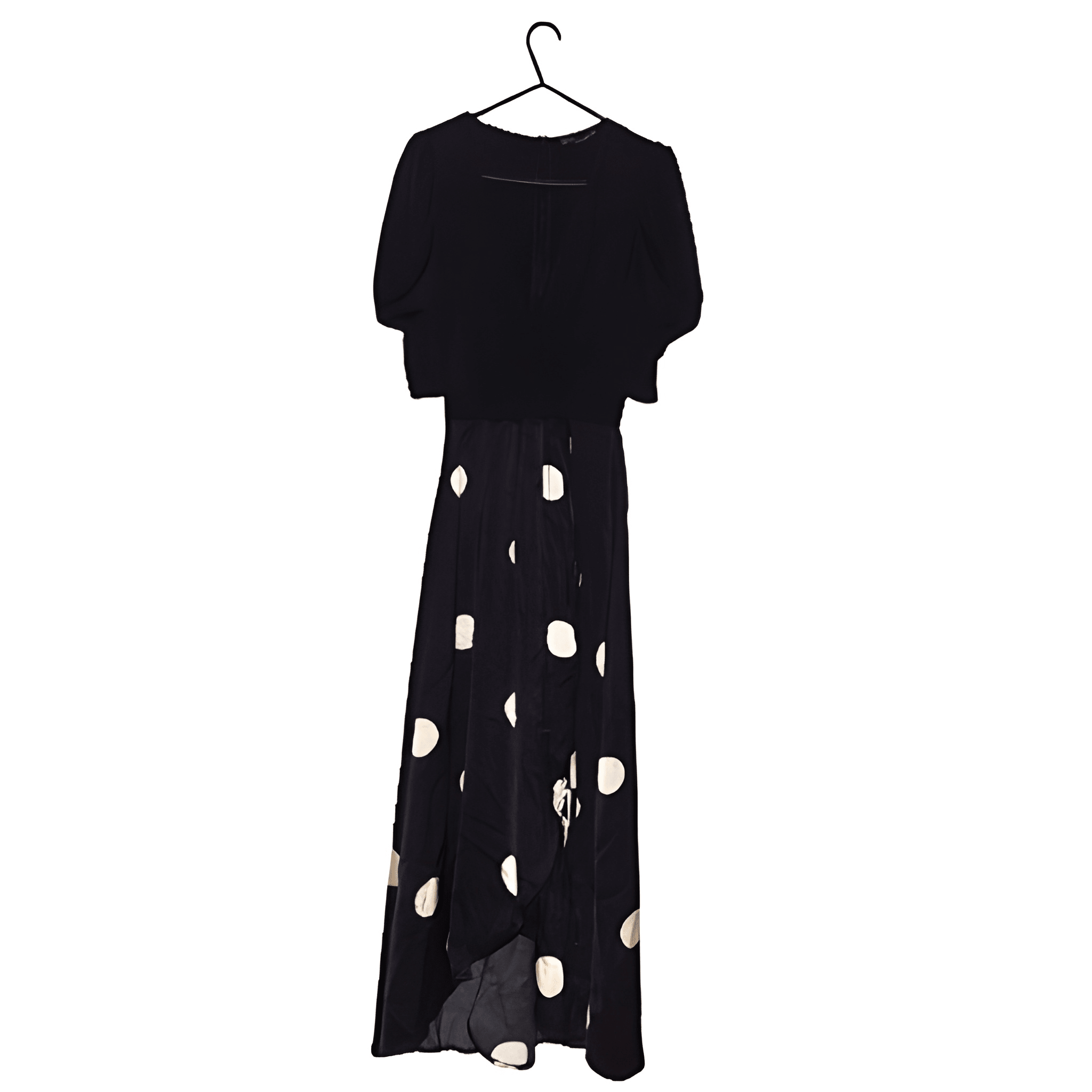 Women's Polka Dot 2 in 1 Wrap Over Midi Dress - Size - 10