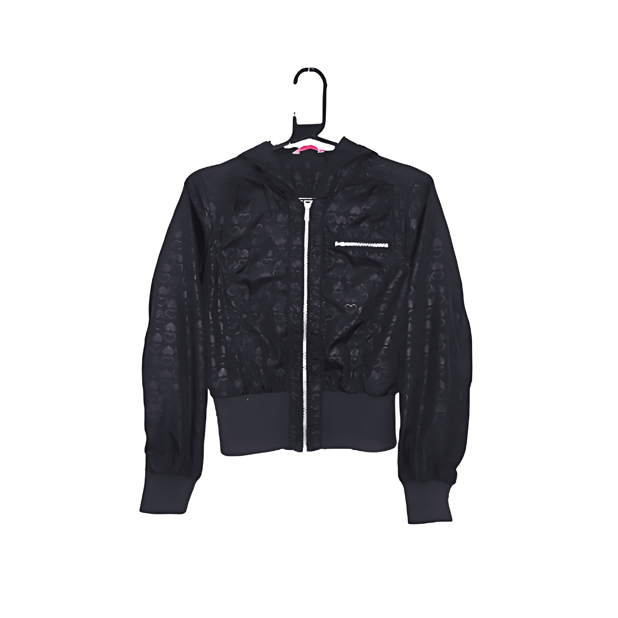 Girl's Black Zip Hoodie - Size - 12-13 Years