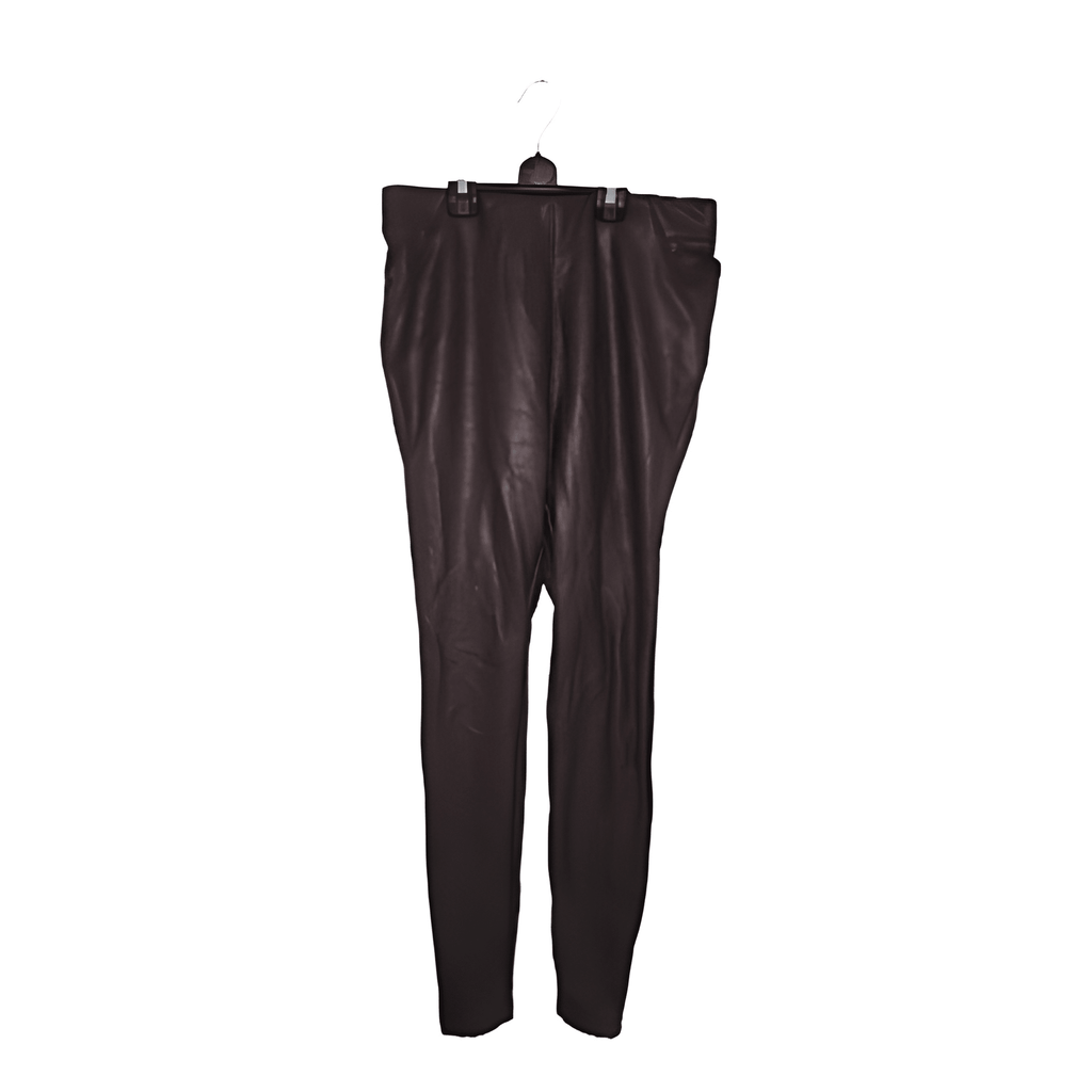 Women's Brown Faux Leather Leggings - Size 10