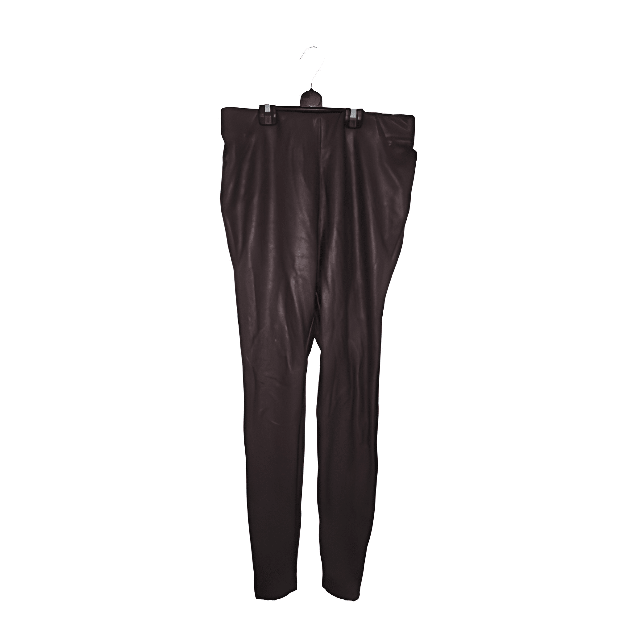 Women's Brown Faux Leather Leggings - Size 10