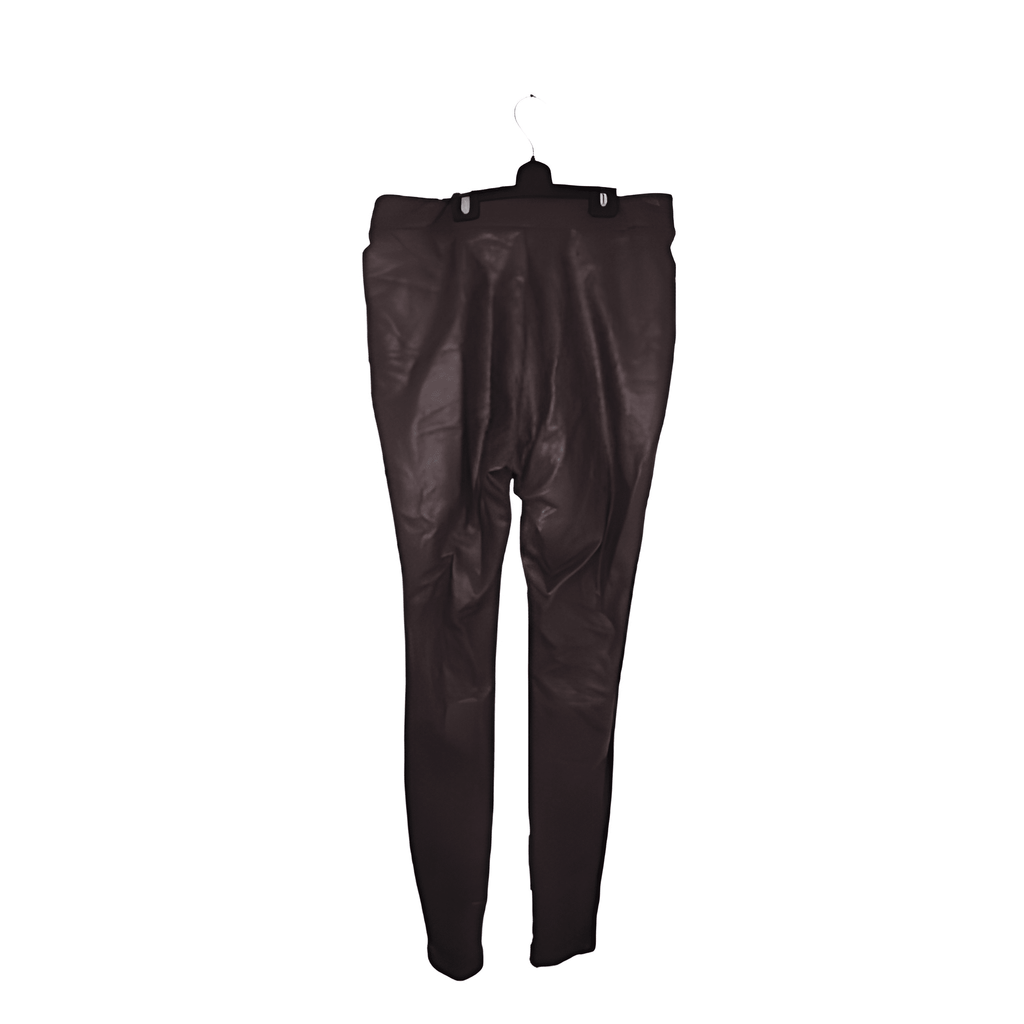 Women's Brown Faux Leather Leggings - Size 10