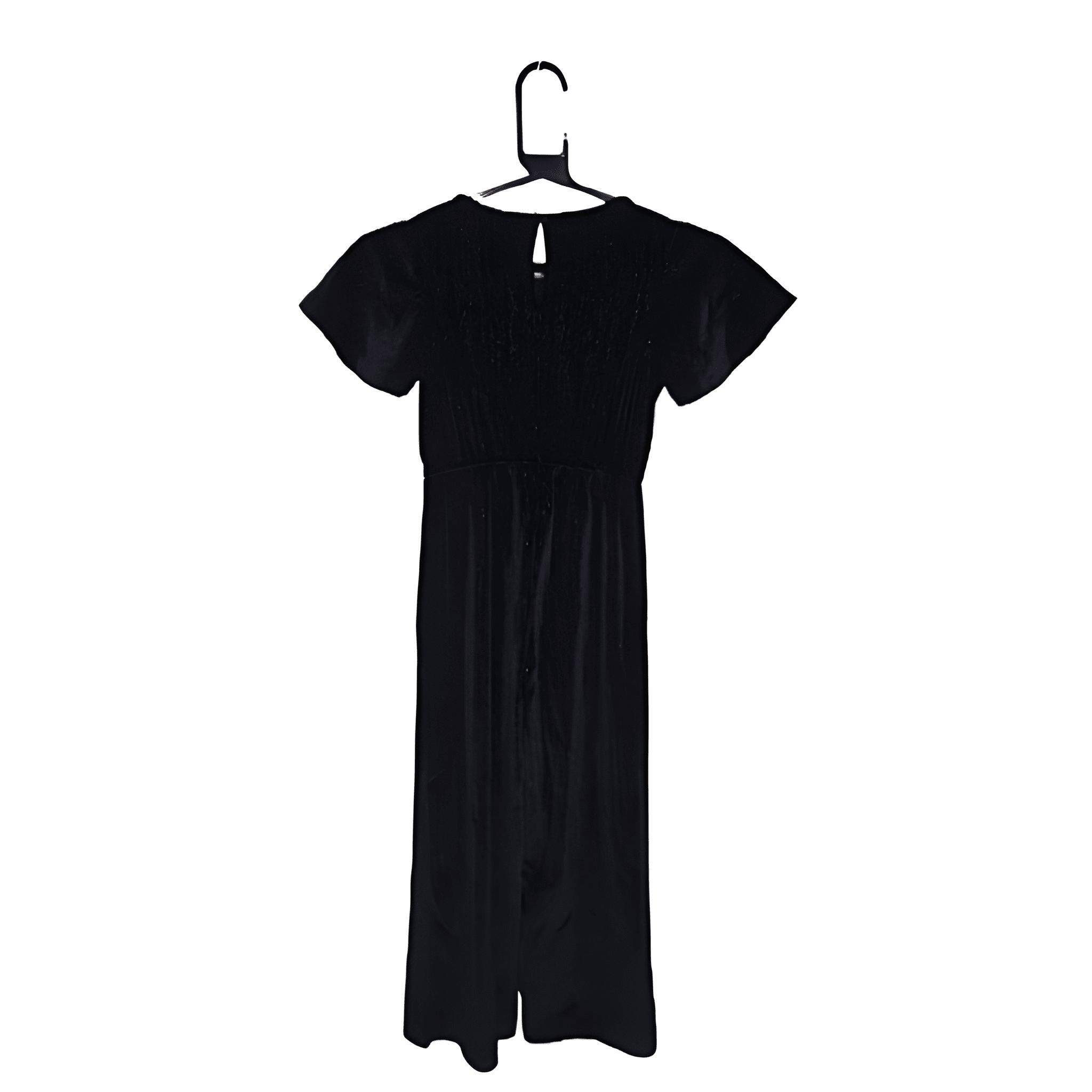 Girl's Black Velvet Jumpsuit - Size 7-8 Years