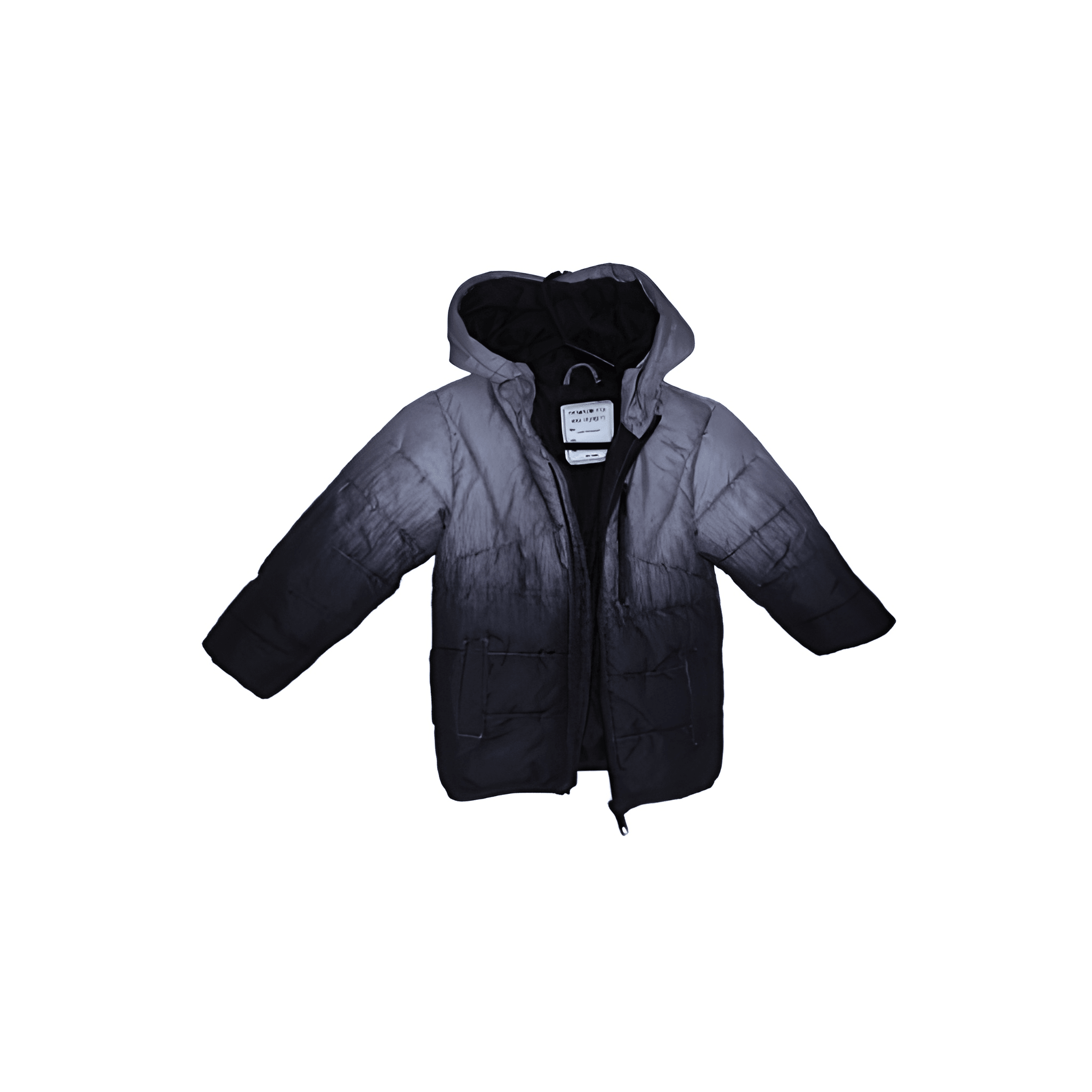 Boy's Grey & Black Ombre Print Padded Coat - Size - 3-4 Years