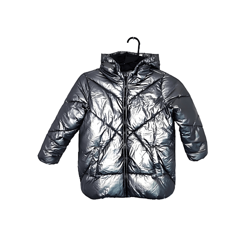 Girl's Quilted Metal Coat - Size - 5-6 Years