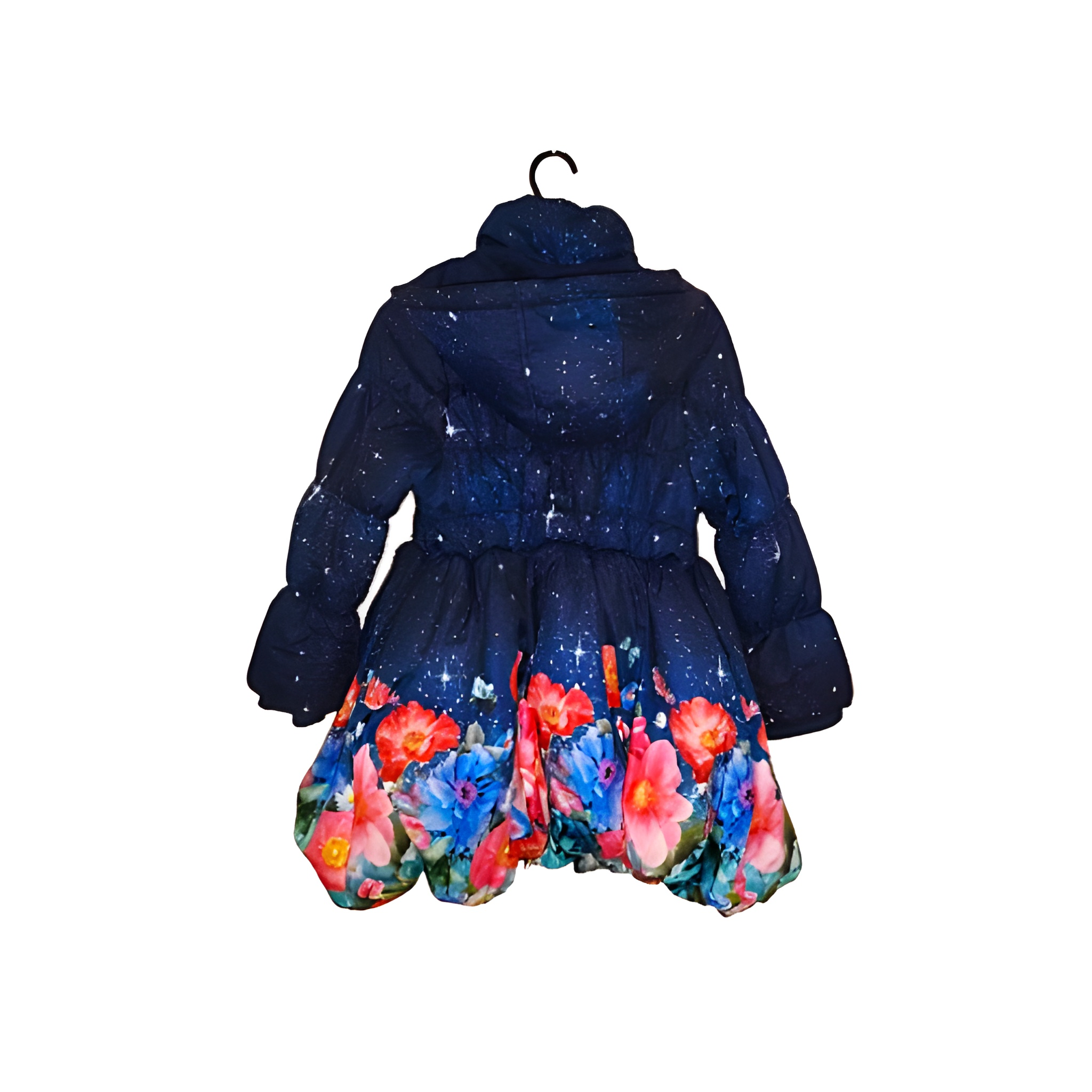 Girl's Monsoon Starry Floral Hooded Coat & Bag Set - Size - 7-8 Years