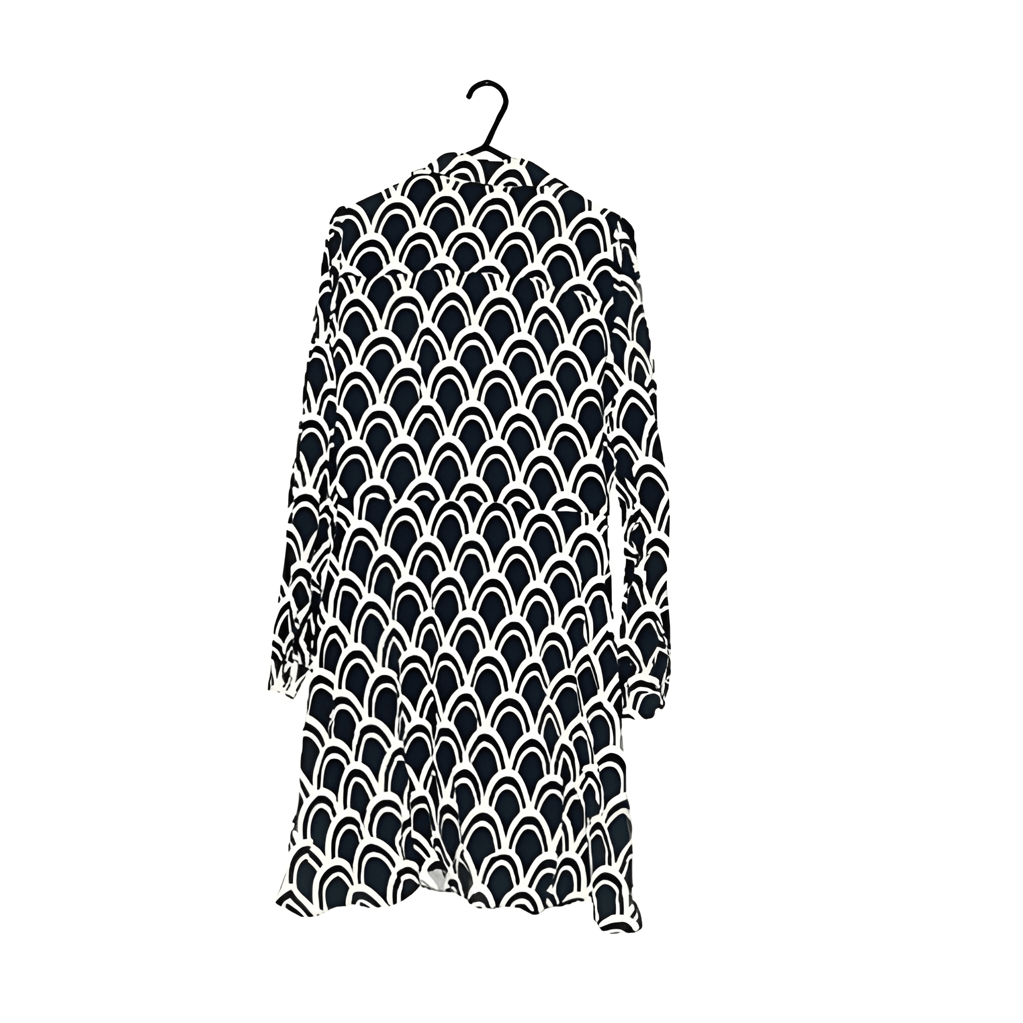 Women's Green & White Geometric Print Shirt Dress - Size - 6