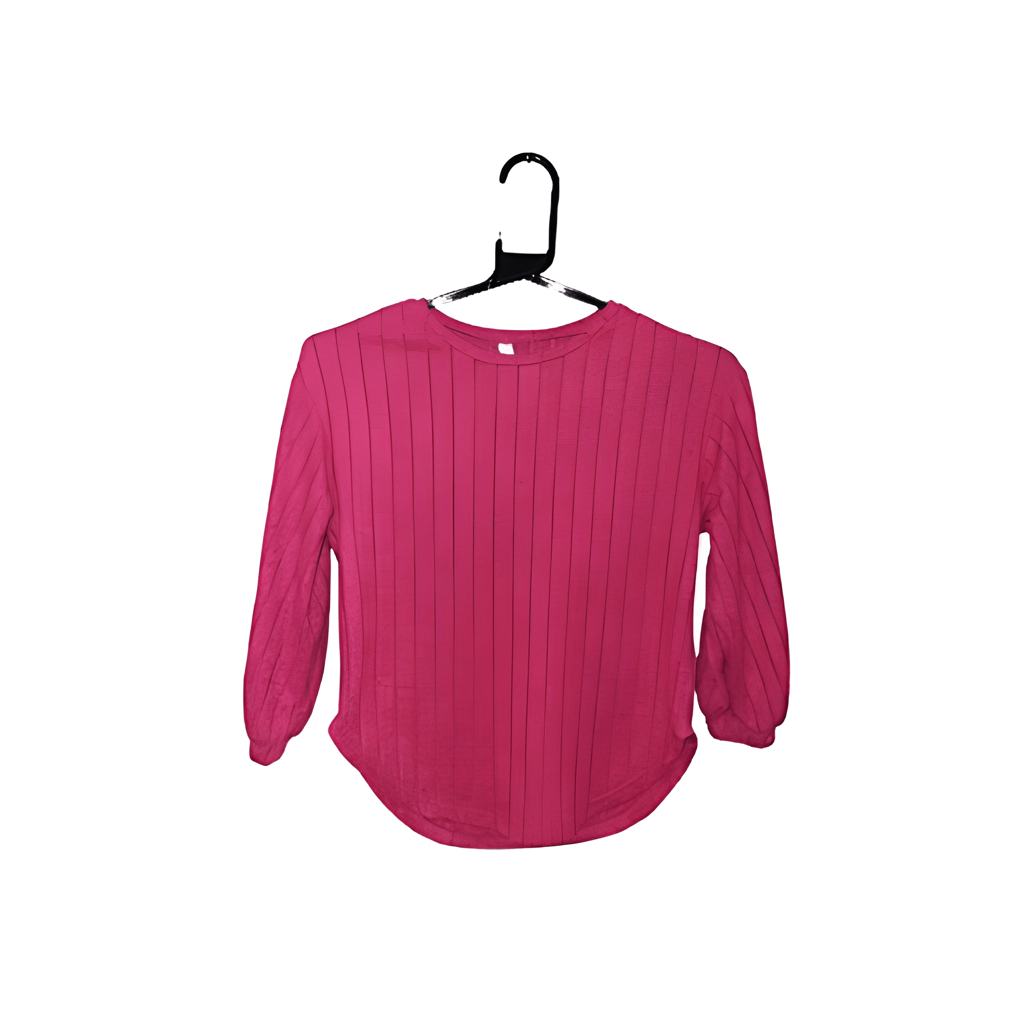 Girl's Dark Pink Long Sleeved T-Shirt - Size - 7 Years