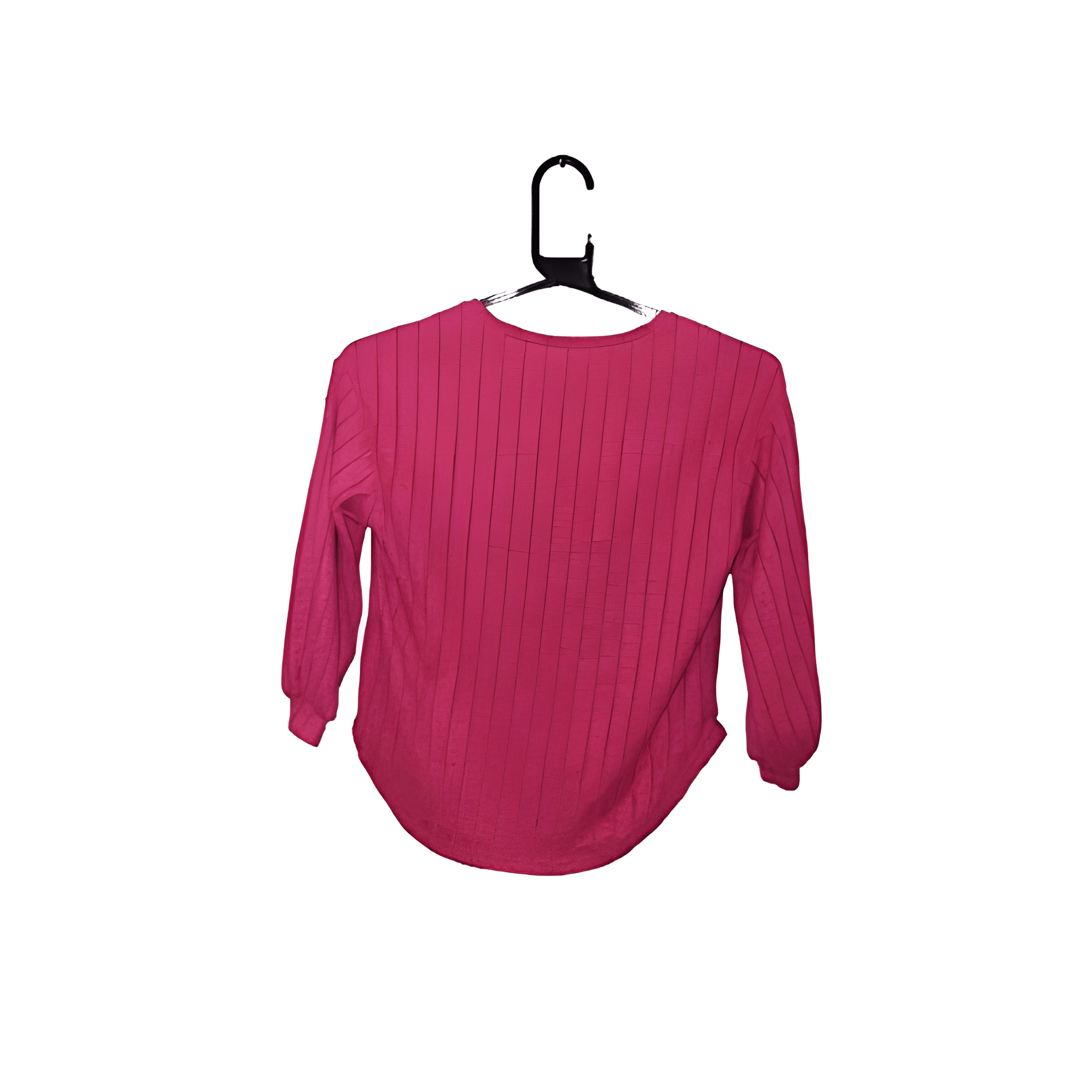 Girl's Dark Pink Long Sleeved T-Shirt - Size - 7 Years