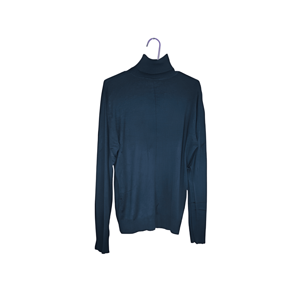Men's Roll Neck Blue Jumper - Size - Small
