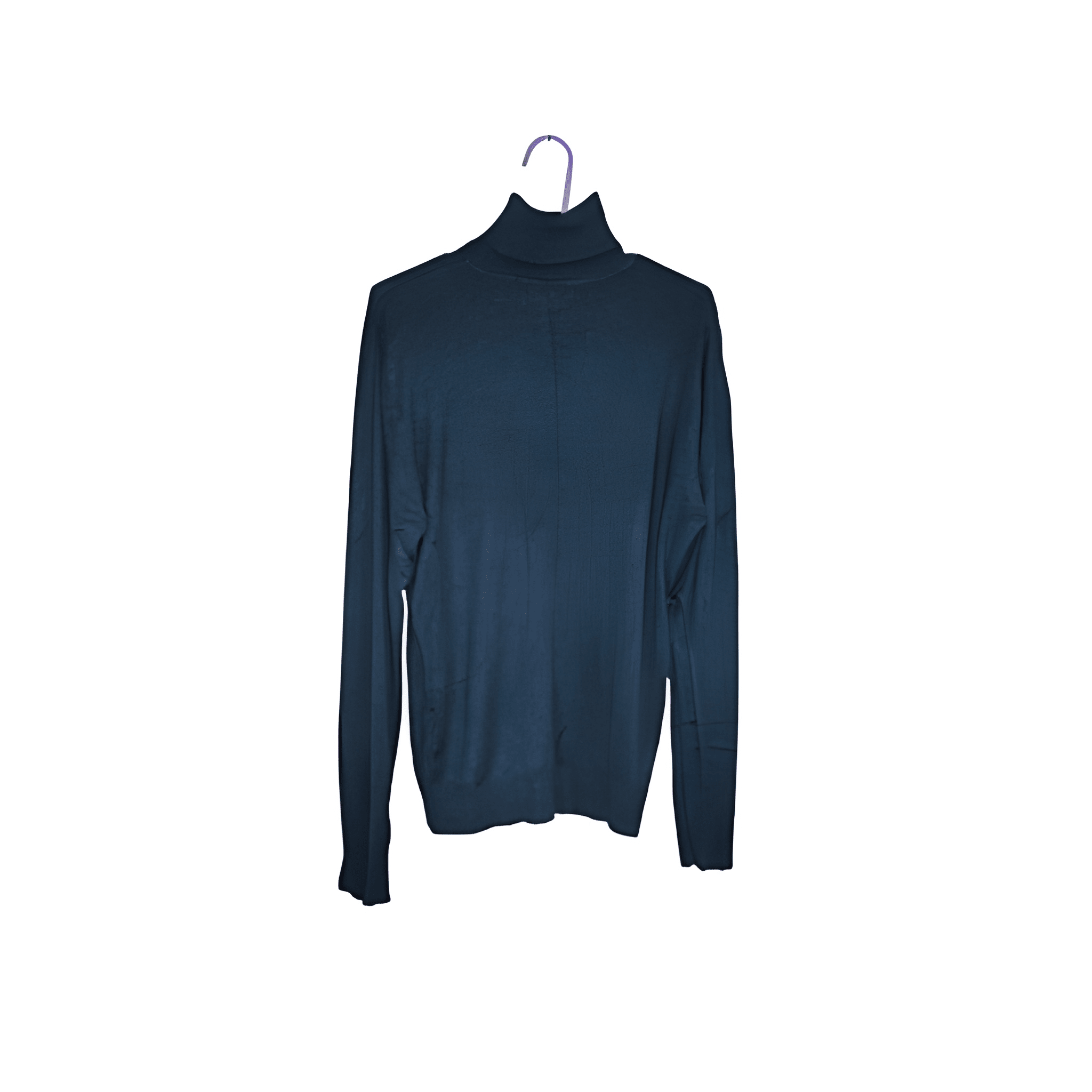 Men's Roll Neck Blue Jumper - Size - Small