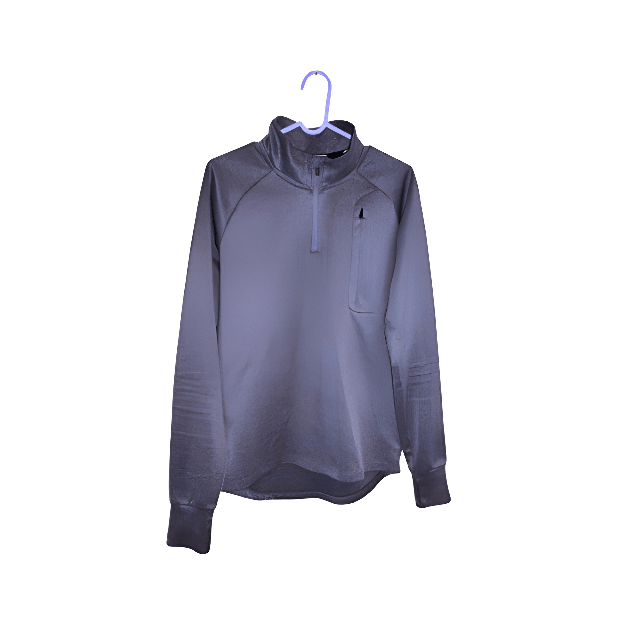 Men's Silver Quarter-Zip Activewear Top - Size - Small