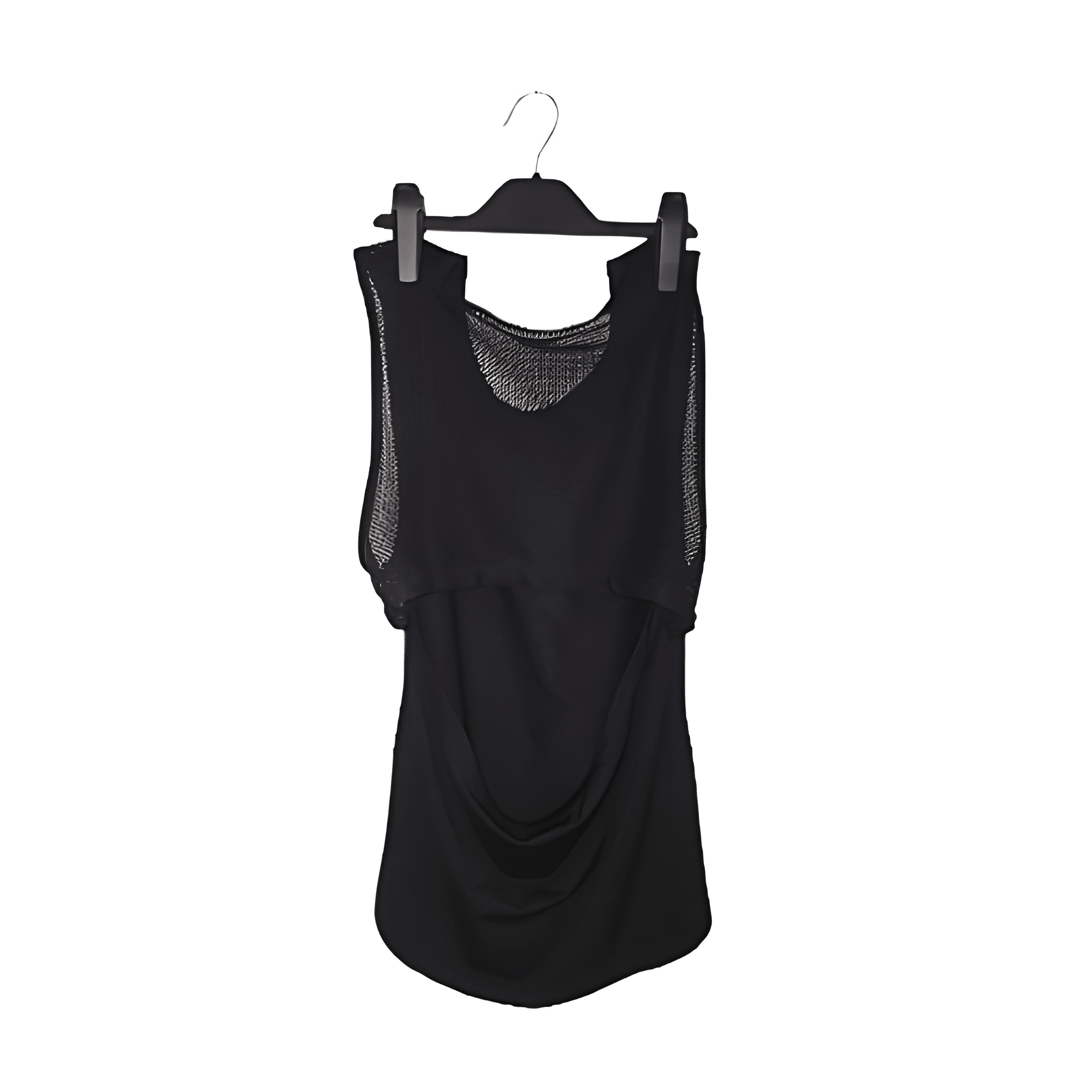 Women's Black Mesh Activewear Top - Size - Medium