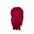 Girl's Burgundy Knit Fitted Sweater Dress - Size - 7 Years