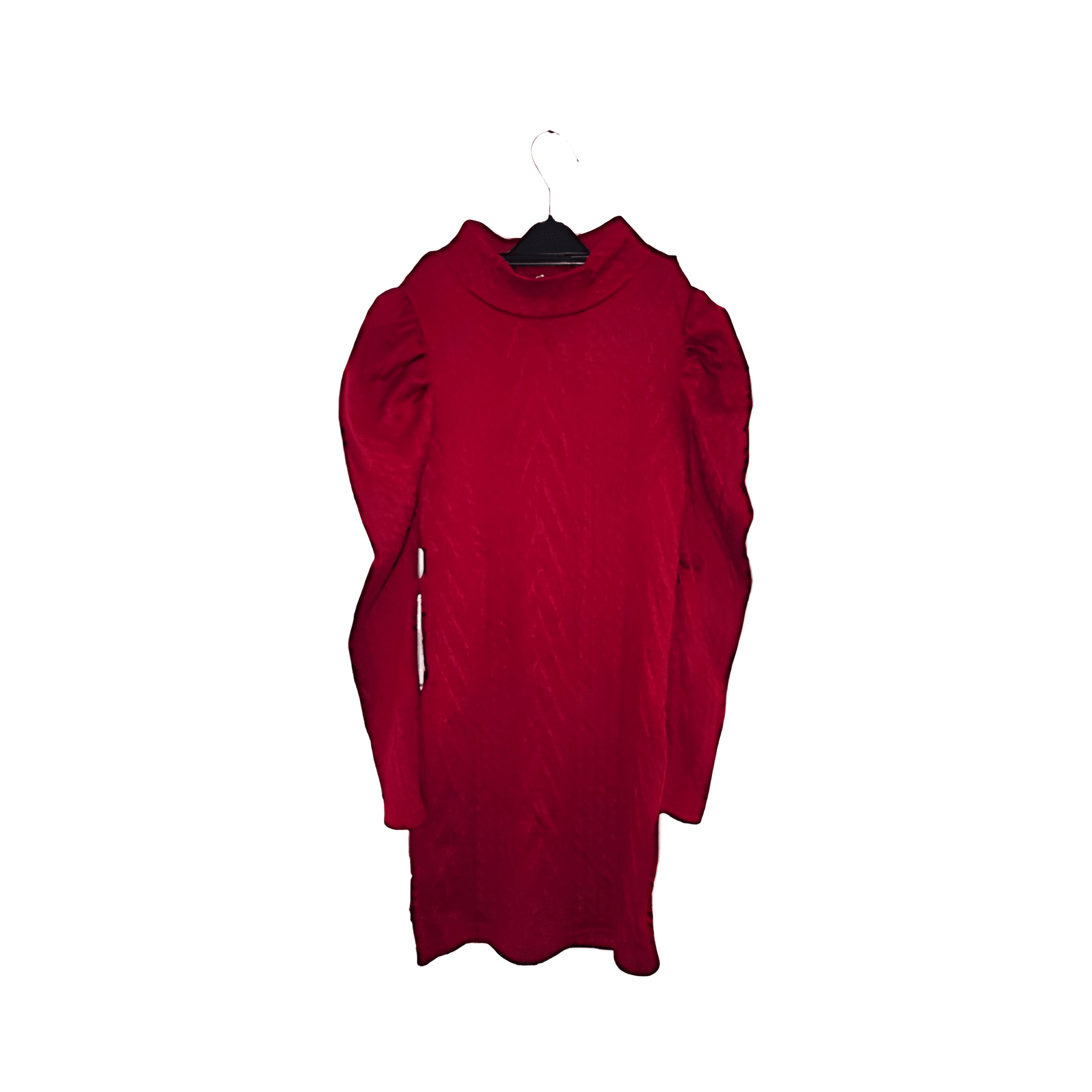 Girl's Burgundy Knit Fitted Sweater Dress - Size - 7 Years