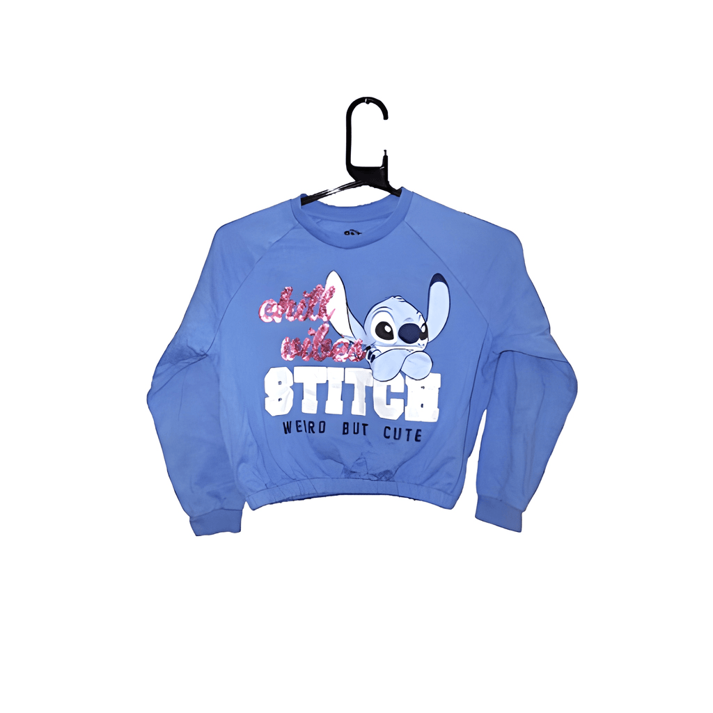 Girl's Blue Stitch Jumper - Size - 8-9 Years