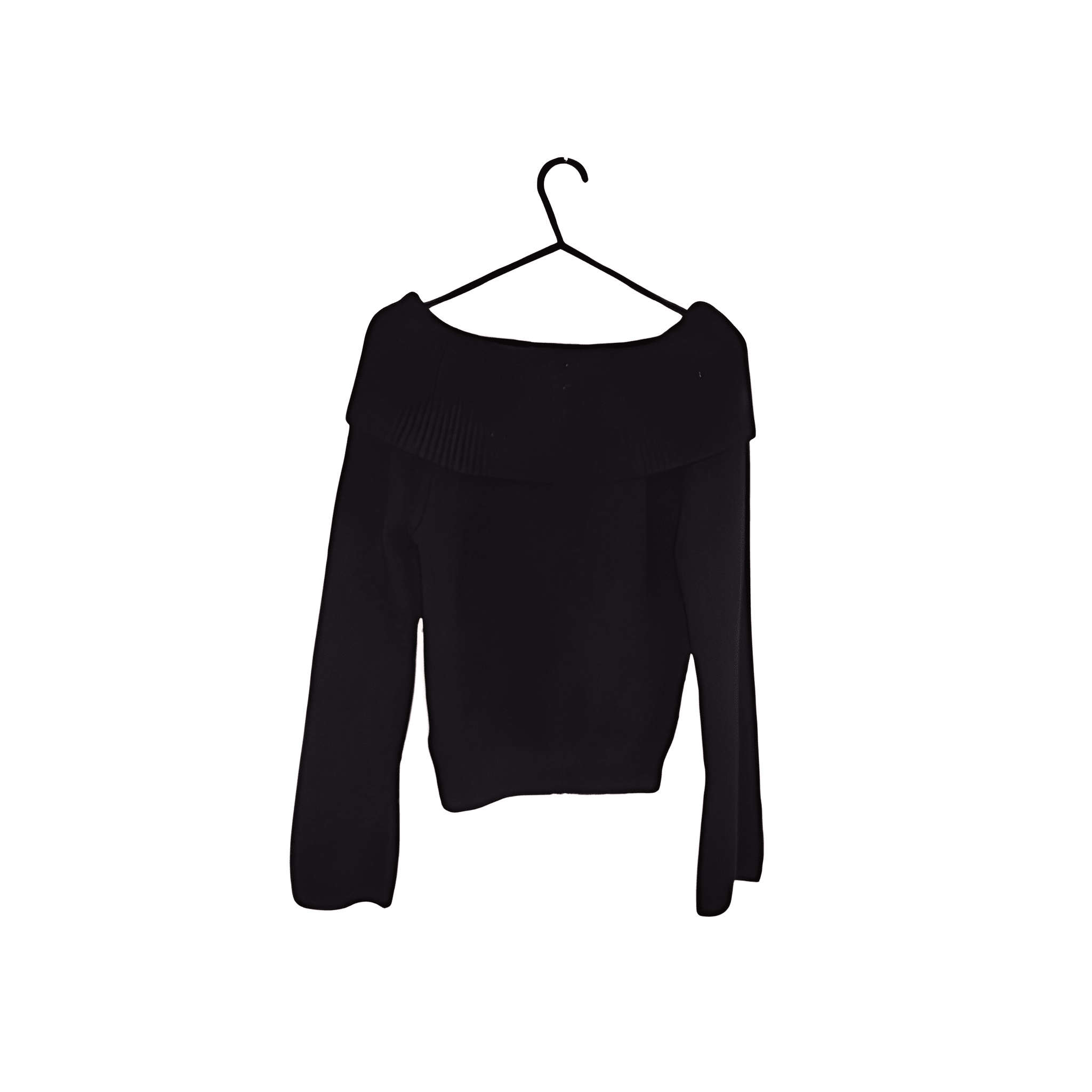 Women's Black Off-The-Shoulder Jumper - Size - Medium